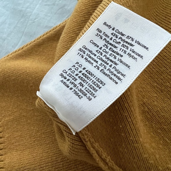 Aritzia Babaton Balloon sleeve mustard sweater S - Picture 9 of 9